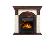 Электрокамин Electrolux Classic EFP/P-1020LS с порталом Firelight Torre Classic, камень белый, темный дуб