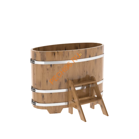 Купель для бани BentWood овальная из дуба Рустик, 0,69х1,31 м
