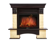 Электрокамин Electrolux Classic EFP/P-1020LS с порталом Firelight Forte Classic, камень бежевый, венге