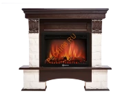 Электрокамин Electrolux EFP/P-2520LS с порталом Firelight Forte 25S, камень белый, темный дуб