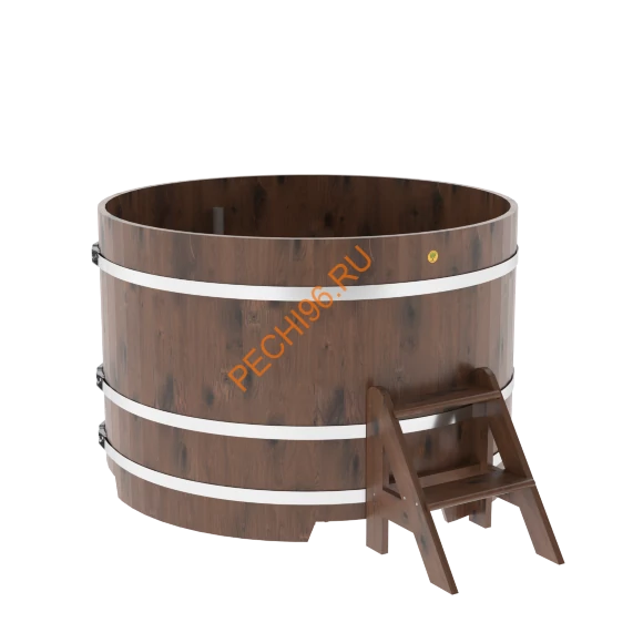 Купель для бани BentWood круглая из мореного дуба Рустик, D1,5 м