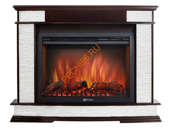 Электрокамин Electrolux Sphere Plus EFP/P-3320RLS с порталом Firelight Scala 30, сланец белый, дуб темный