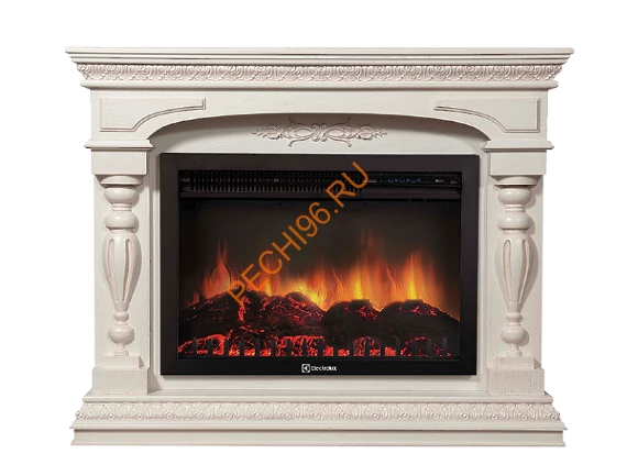 Электрокамин Electrolux Sphere Plus EFP/P-3320RLS с порталом Firelight Perfetto R 30, беленый дуб