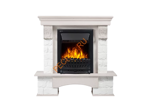 Электрокамин Electrolux Classic EFP/P-1020LS с порталом Firelight Forte Classic, камень белый, беленый дуб