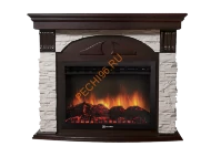 Электрокамин Electrolux EFP/P-2520LS с порталом Firelight Torre 25U угловой, камень белый, темный дуб