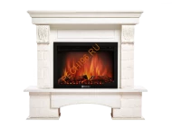 Электрокамин Electrolux EFP/P-2520LS с порталом Firelight Forte 25S, камень белый, беленый дуб