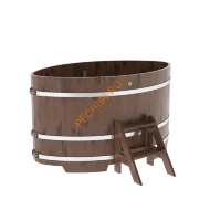 Купель для бани BentWood овальная из мореного дуба Рустик, 1,02х1,68 м