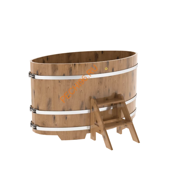 Купель для бани BentWood овальная из дуба Рустик, 0,92х1,66 м