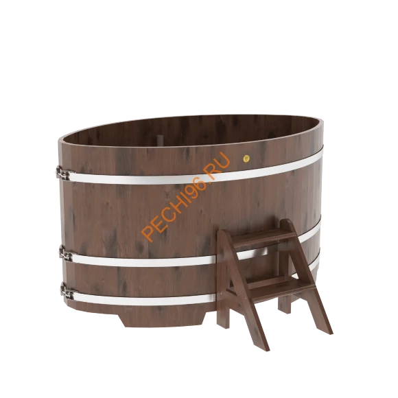 Купель для бани BentWood овальная из мореного дуба Рустик, 1,08х1,75 м