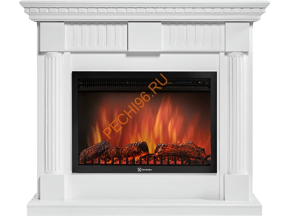 Электрокамин Electrolux EFP/P-3020LS с порталом Firelight Colonna 30, белый