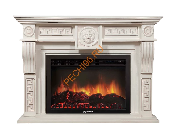 Электрокамин Electrolux Sphere Plus EFP/P-3320RLS с порталом Firelight Vittoriano 30, беленый дуб