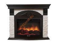 Электрокамин Electrolux EFP/P-2520LS с порталом Firelight Torre 25S, камень белый, венге