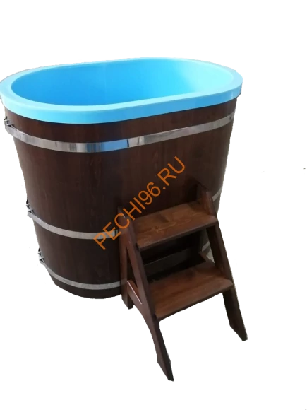 Купель для бани ExpertSaun овальная из кедра с пластиковой вставкой и колеровкой, h 1200мм