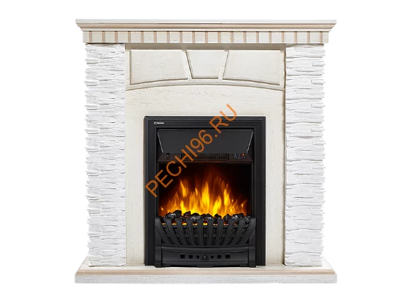 Электрокамин Electrolux Classic EFP/P-1020LS с порталом Firelight Porto Classic, сланец белый, беленый дуб