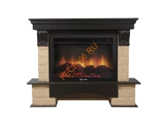 Электрокамин Electrolux Sphere Plus EFP/P-3320RLS с порталом Firelight Forte 30U угловой, камень бежевый, темный дуб