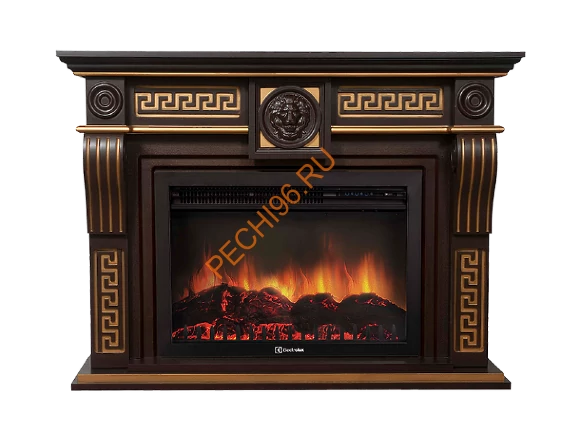 Электрокамин Electrolux EFP/P-3020LS с порталом Firelight Vittoriano 30, темный дуб с патиной