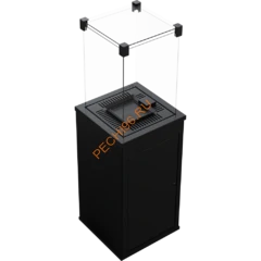 Камин уличный газовый Kratki PATIO/M/G31/37MBAR/CZ/P, черное стекло, тиснение Камин уличный газовый Kratki PATIO/M/G31/37MBAR/CZ/P, черное стекло, тиснение