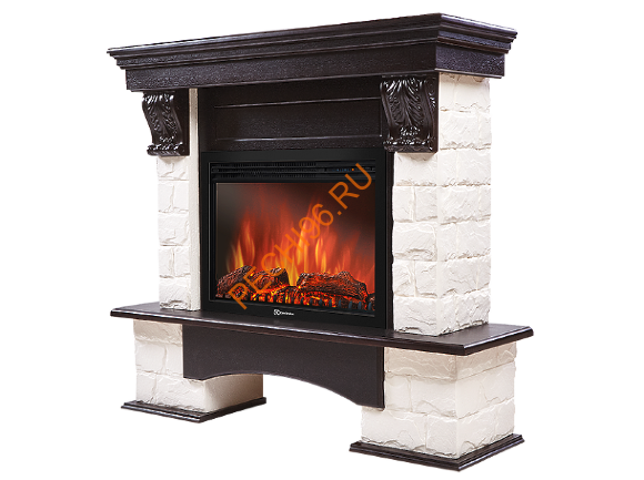 Электрокамин Electrolux Sphere Plus EFP/P-2720RLS с порталом Firelight Forte 25S, камень белый, венге