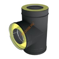 Тройник ВУЛКАН VBR 90° D120/220 мм, нерж 0.5, черный