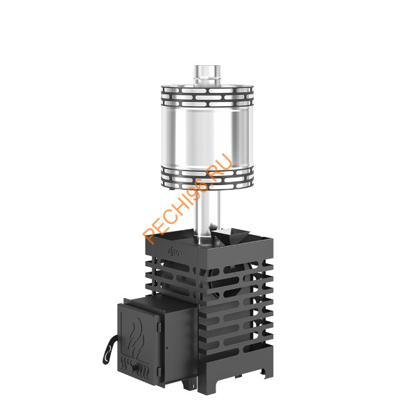 Печь банная Aston 12 с баком на трубе 50л, D115 (AISI 439) круглый