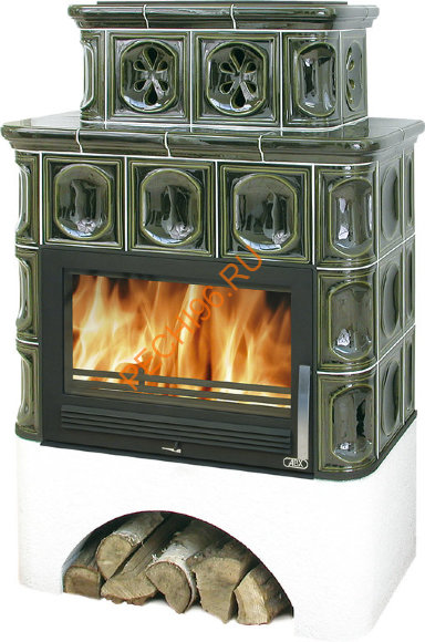 Печь-камин ABX Karelie P OX белый цоколь стальная вставка