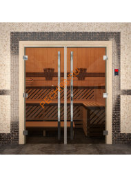 Дверь стеклянная DoorWood «Престиж» двустворчатая, бронза