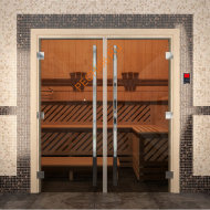 Дверь стеклянная DoorWood «Престиж» двустворчатая, бронза