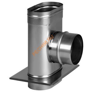 Тройник Вулкан VOR 90° 100x200 с опорой и патрубком D130 Тройник Вулкан VOR 90° 100x200 с опорой и патрубком D130