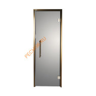 Дверь стеклянная Grandis GS 8х20-MG-Н-BR коробка алюминий Brasch