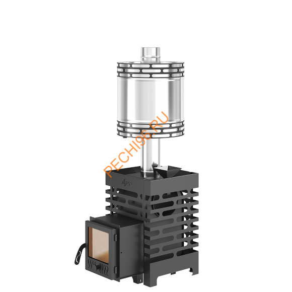 Печь банная Aston 12С с баком на трубе 50л, D115 (AISI 439) круглый