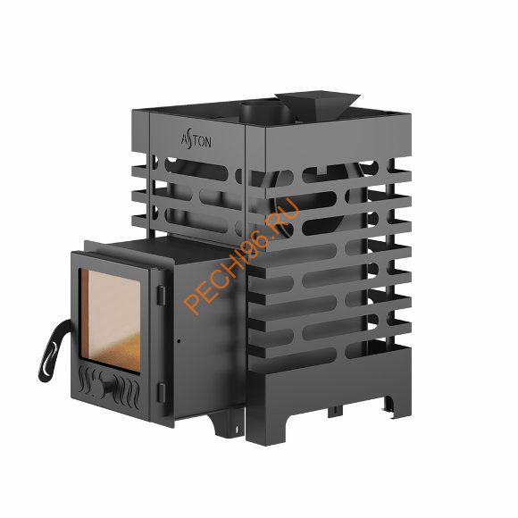 Печь банная Aston 12С с баком на трубе 50л, D115 (AISI 439) круглый