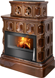 Печь-камин ABX Karelie P OX кафельный цоколь стальная вставка