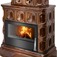 Печь-камин ABX Karelie P OX кафельный цоколь стальная вставка
