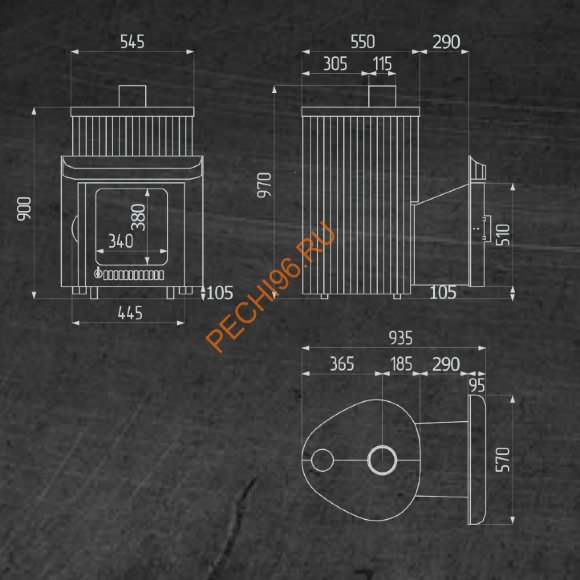 Печь банная Ферингер Оптима ПФ Талькохлорит наборный