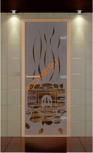 Дверь стеклянная ALDO NEW «Парилка» коробка бук с порогом