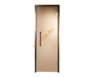 Дверь стеклянная Grandis GS 8х20-B-S-BR коробка алюминий Brasch, ручка Абаш