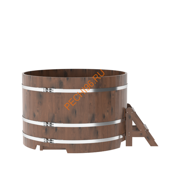 Купель для бани BentWood круглая из мореного дуба Рустик, D1,5 м