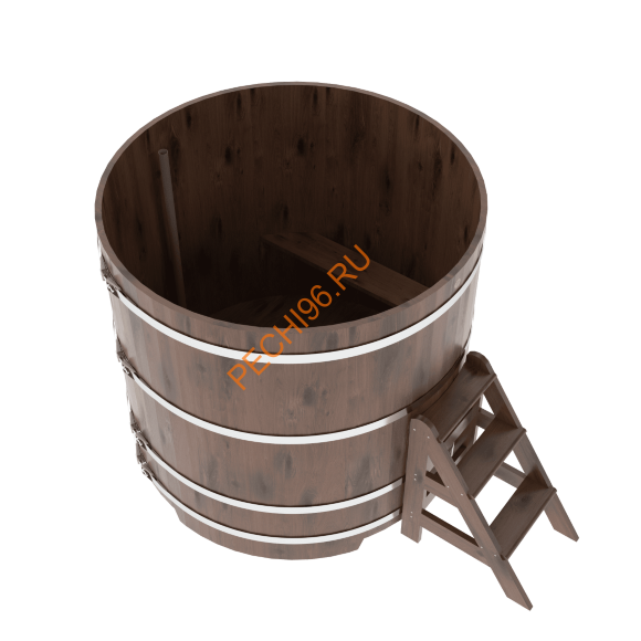 Купель для бани BentWood круглая из мореного дуба Рустик, D1,5 м
