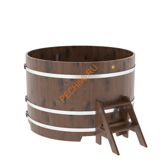 Купель для бани BentWood круглая из мореного дуба Рустик, D1,5 м