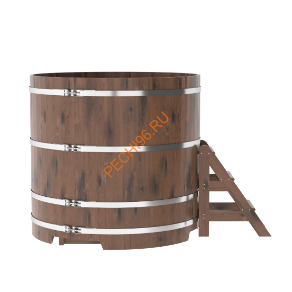 Купель для бани BentWood круглая из мореного дуба Рустик, D1,5 м