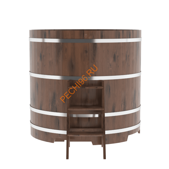 Купель для бани BentWood круглая из мореного дуба Рустик, D1,5 м