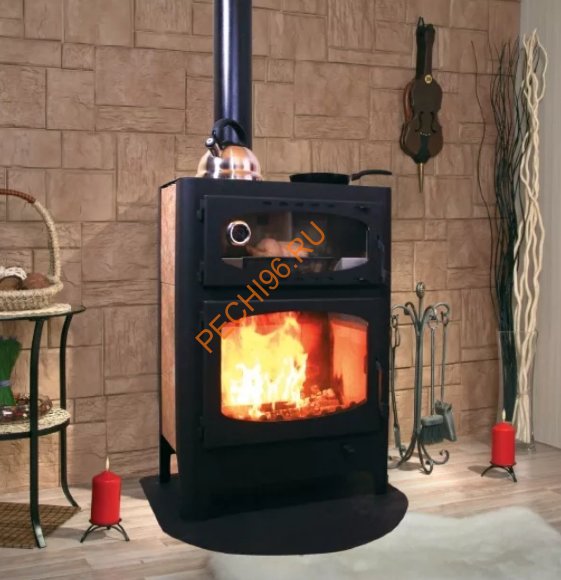 Печь-камин БАВАРИЯ ЭКО с духовкой и плитой