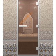 Дверь стеклянная DoorWood Хамам бронза, 1900х700 мм