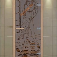 Дверь стеклянная ALDO NEW «Русская красавица» коробка бук с порогом