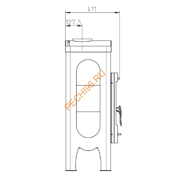 Стальная печь-камин Thorma TORINO серая с орнаментом Стальная печь-камин Thorma TORINO серая с орнаментом