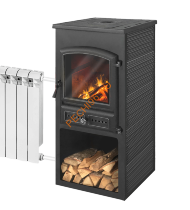 Печь-Камин Этна БКД с плитой и т/о Антрацит