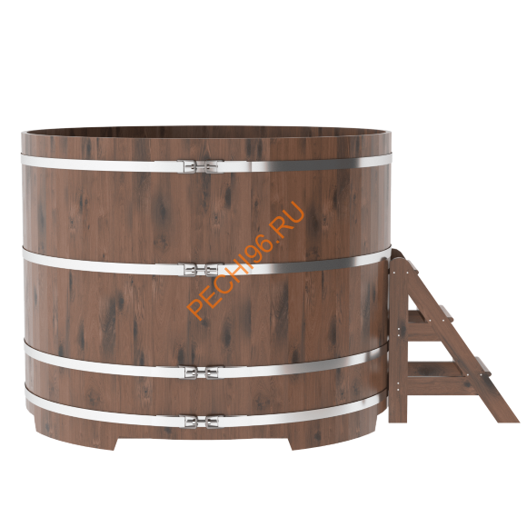 Купель для бани BentWood круглая из мореного дуба Рустик, D1,8 м