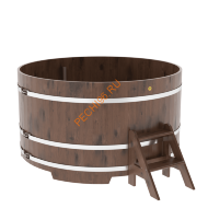 Купель для бани BentWood круглая из мореного дуба Рустик, D1,8 м