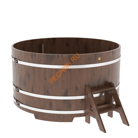 Купель для бани BentWood круглая из мореного дуба Рустик, D1,8 м