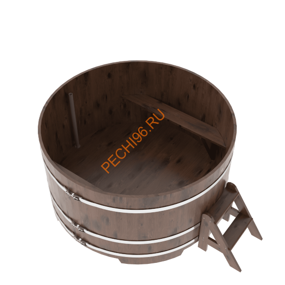 Купель для бани BentWood круглая из мореного дуба Рустик, D1,8 м